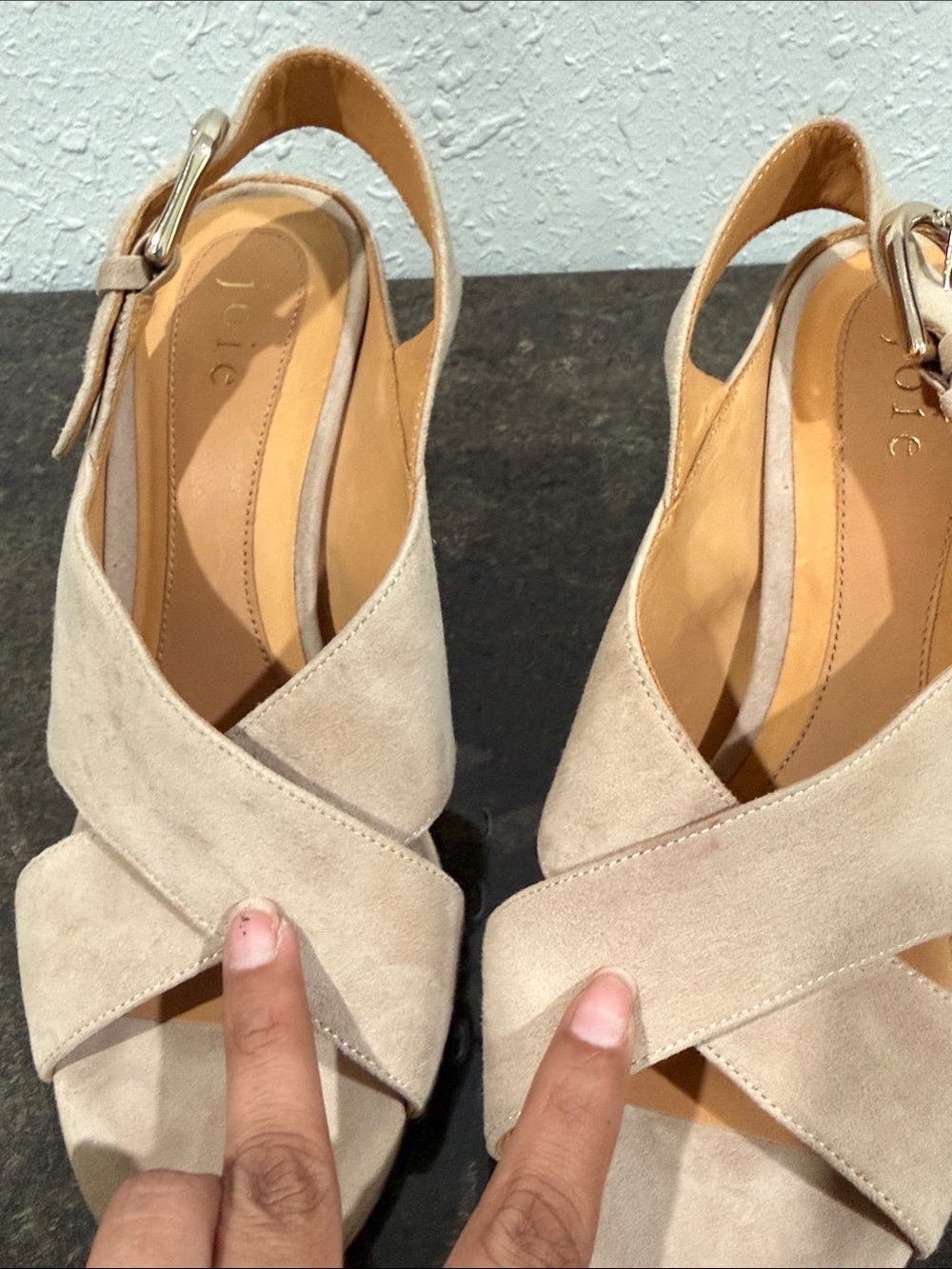 Joie Olesia Suede Block Heels Size 38 Dusty Rose - Picture 11 of 11
